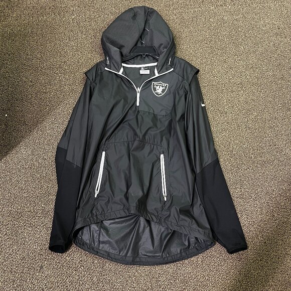 Nike Onfield Apperal NFL Raiders Half Zip Lightweight Jacket - Picture 1 of 3